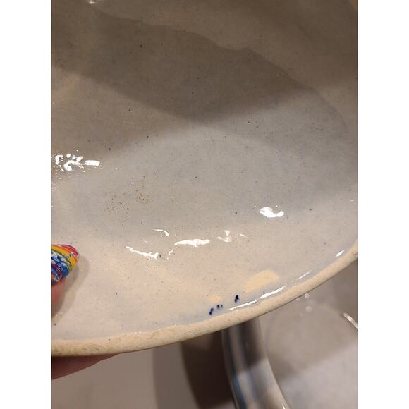 Tonala Pottery 5" Egg Shaped Trinket Box Hand Painted Blue Bird Folk Art Mexico - Picture 14 of 15